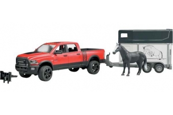 Obrázok pre Bruder - Dodge RAM 2500 Power Wagon s prívesom a koňom